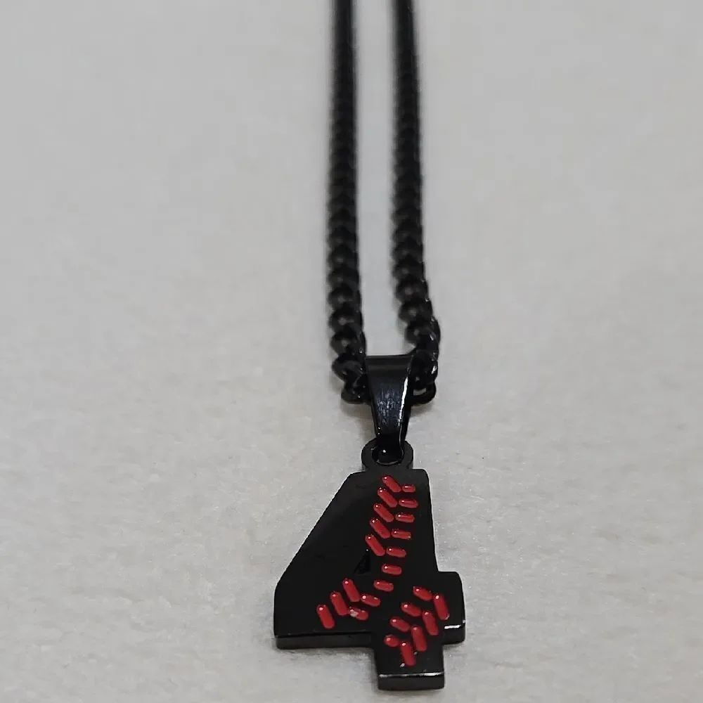Baseball Number 4 Pendant Necklace